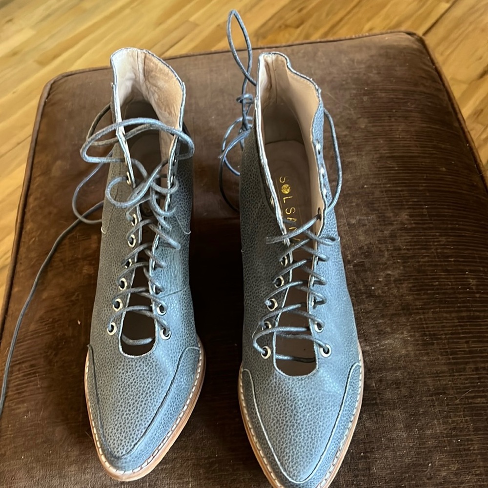 Sol Sana Ankle Boots, Size 40 / US Size 9, Gray Leather